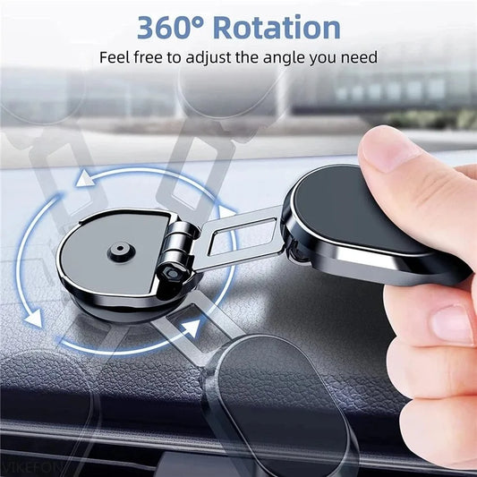 1080° Rotation Foldable Magnetic Car Phone Holder – Adjustable Universal Dashboard & Air Vent Mount for iPhone, Samsung & GPS