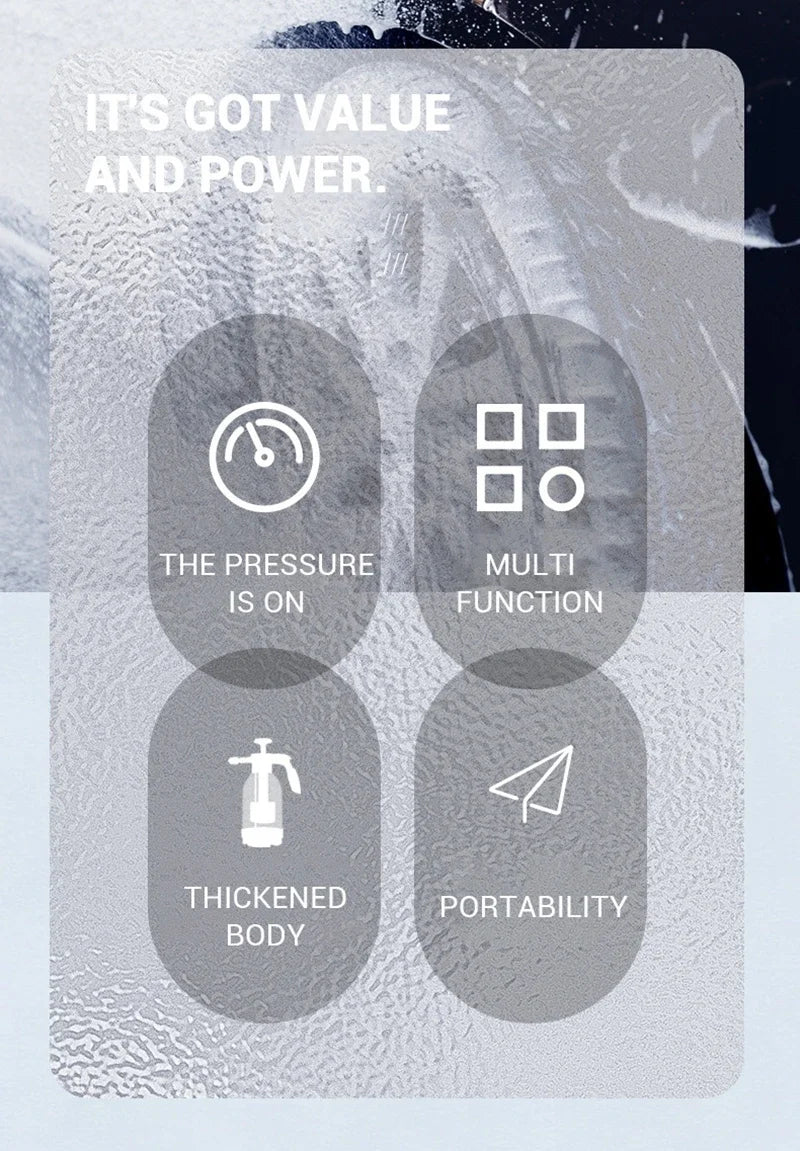 2L High-Pressure Foam Sprayer – Car Wash & Gardening Multi-Purpose Tool