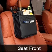 Multi-Function PU Leather Car Seat Back Organizer | Waterproof Storage Bag with Tissue & Cup Holder for Cars