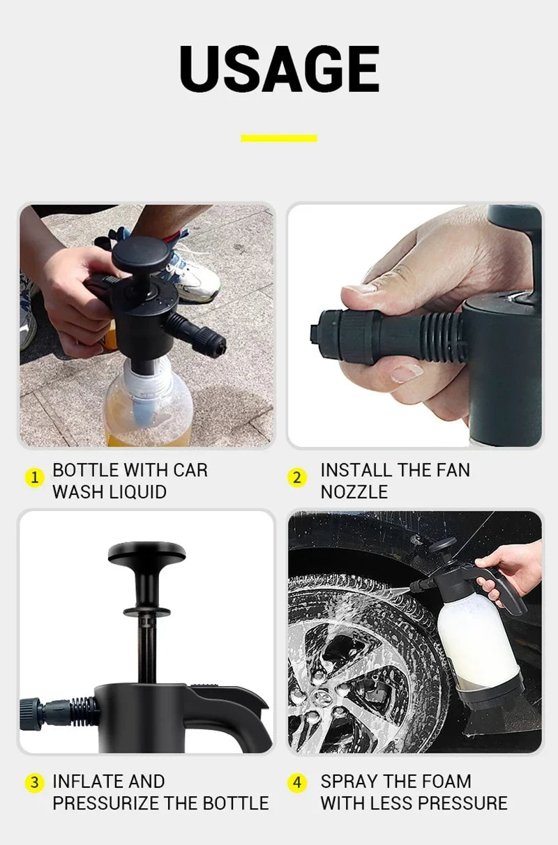 2L High-Pressure Foam Sprayer – Car Wash & Gardening Multi-Purpose Tool