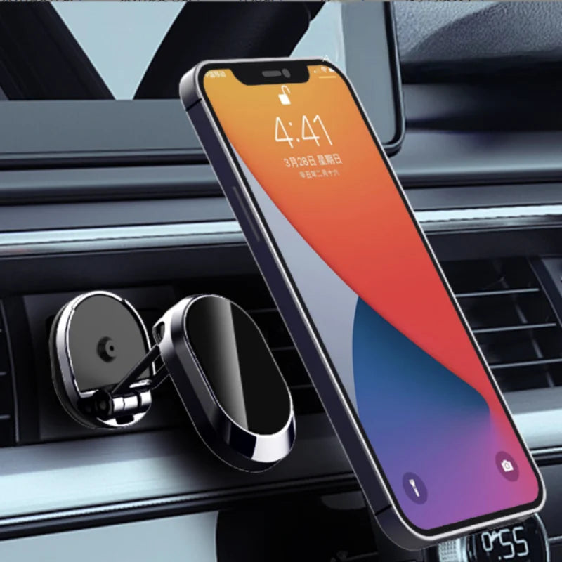 1080° Rotation Foldable Magnetic Car Phone Holder – Adjustable Universal Dashboard & Air Vent Mount for iPhone, Samsung & GPS