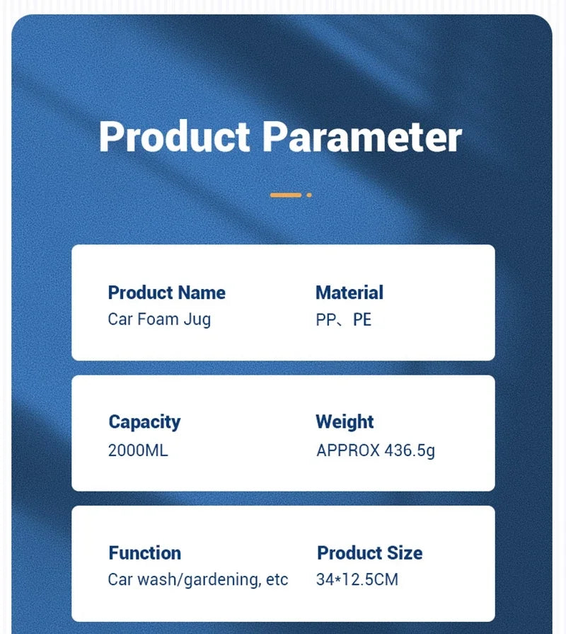 2L High-Pressure Foam Sprayer – Car Wash & Gardening Multi-Purpose Tool